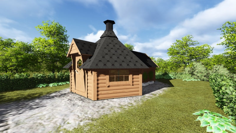 Grill-Kota mit Sauna-Anbau