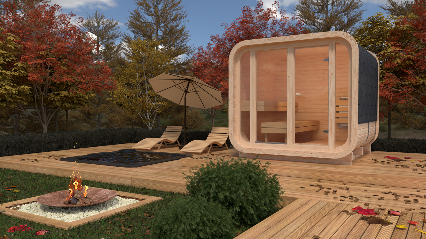 Moderne Quadratische Sauna