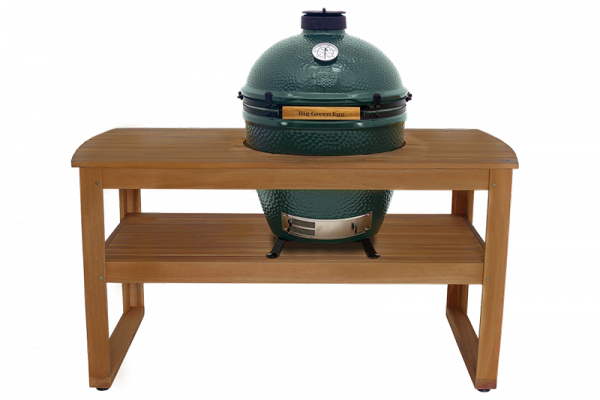 Tisch aus Eukalyptusholz XL - exclusive Rollen – Big Green Egg Original | bader24