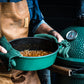 Big Green Egg emaillierter Dutch Oven / Bräter 5,2 L Grün oval 2XL / XLarge / Large